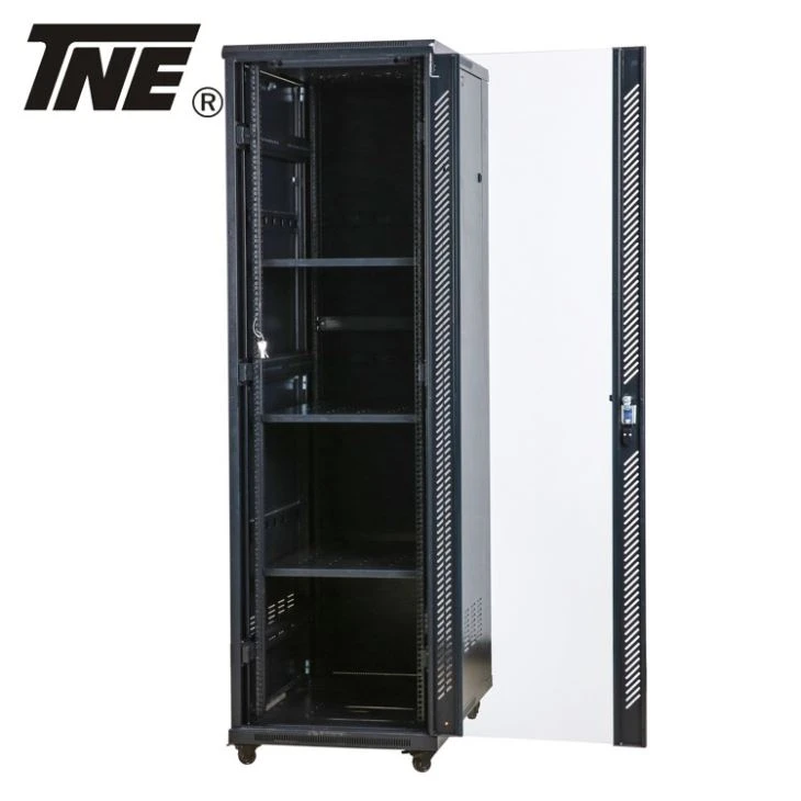 Floor Standing Server Rack Network Cabinet With Front Glass Door