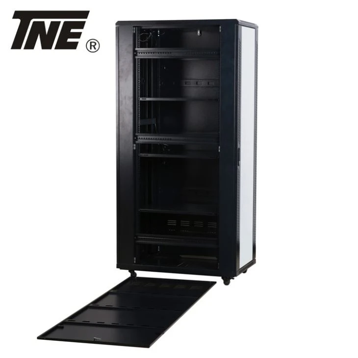 Floor Standing Server Rack Network Cabinet With Front Glass Door